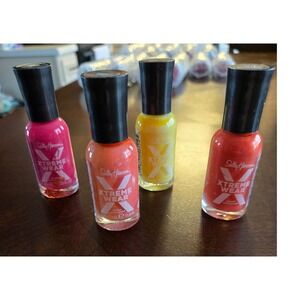 Sally Hansen Xtreme Wear Nail Polish Set 4 Bottles Pixie Peach Heat Stroke Pink